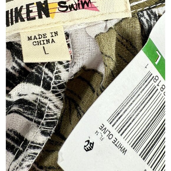 Miken Size Large Bathing Suit Cover-Up Dress Ruffled Embroidered Floral Pattern - Picture 9 of 9